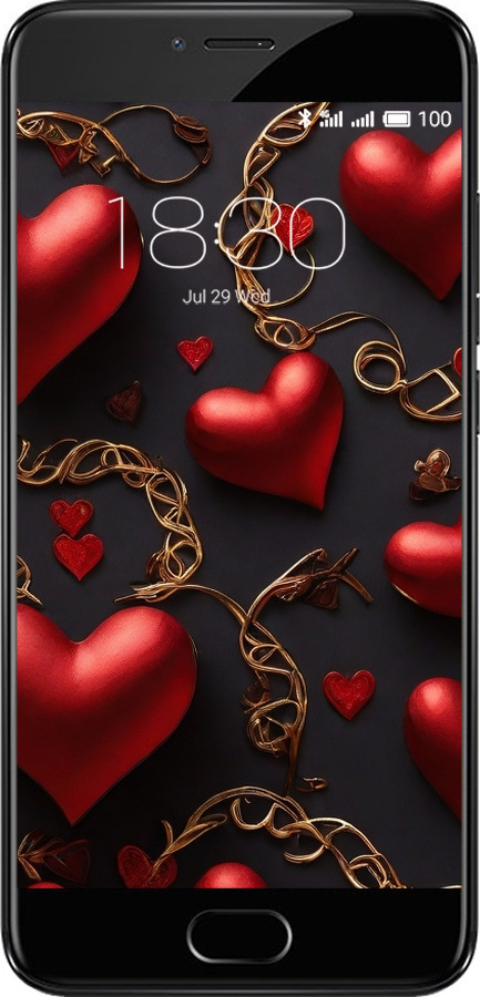 Силіконовий чехол Сердечки для Meizu Pro 6 - 5831u-293 изображение 