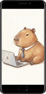 2D пластиковый чехол Funny Capybara CEO Working для Meizu Pro 7 Plus - 6777t-1131 изображение 