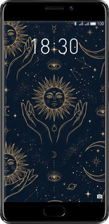 2D пластиковый чехол Celestial Harmony: Sun & Moon Gold Mystic Pattern для Meizu Pro 7 Plus - 6778t-1131 изображение 