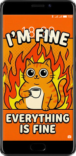 Силиконовый чехол Funny Cat для Meizu Pro 7 Plus - 6786u-1131 изображение 