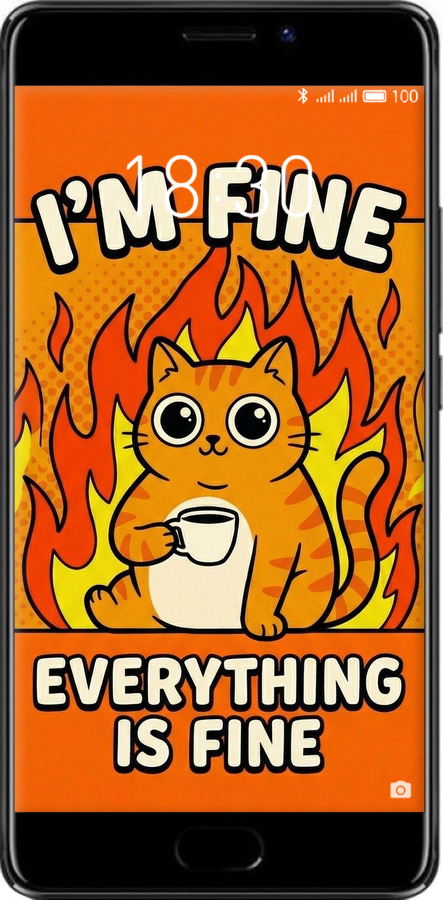 Силиконовый чехол Funny Cat для Meizu Pro 7 - 6786u-1044 изображение 