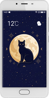 2D пластиковый чехол Cute Cat Celestial/Witchy для Meizu U10 - 6787t-415 изображение 