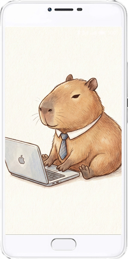 2D пластиковий чехол Funny Capybara CEO Working для Meizu U20 - 6777t-416 изображение 