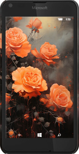 3D пластиковый глянцевый чехол Оранжевые розы для Microsoft Lumia 640 - 5944c-273 изображение 