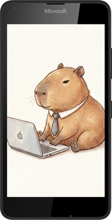 2D пластиковый чехол Funny Capybara CEO Working для Microsoft Lumia 640 - 6777t-273 изображение 
