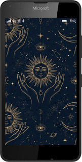 2D пластиковый чехол Celestial Harmony: Sun & Moon Gold Mystic Pattern для Microsoft Lumia 640 - 6778t-273 изображение 
