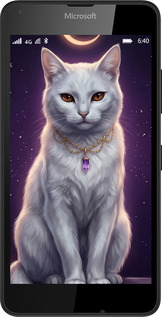 2D пластиковий чехол Mystic White Cat Gothic Dark Purple Gold для Microsoft Lumia 640 - 6805t-273 изображение 