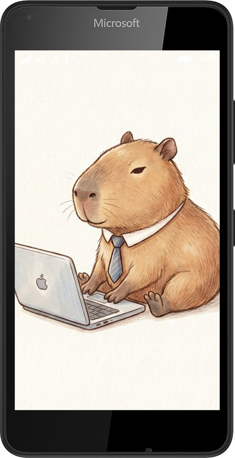 2D пластиковый чехол Funny Capybara CEO Working для Microsoft Lumia 640 - 6777t-273 изображение 
