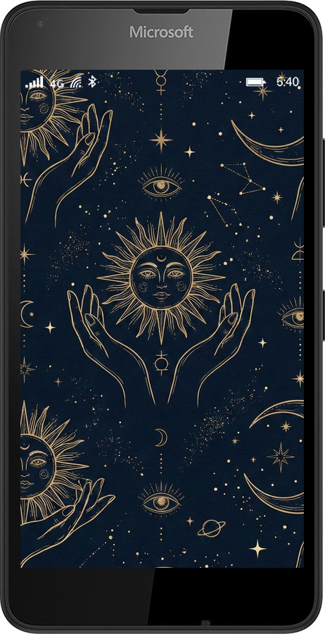 2D пластиковый чехол Celestial Harmony: Sun & Moon Gold Mystic Pattern для Microsoft Lumia 640 - 6778t-273 изображение 