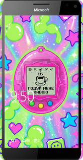 3D пластиковый глянцевый чехол Y2K Aesthetic Retro Pet: Годуй мене кавою для Microsoft Lumia 950 XL Dual Sim - 6784c-407 изображение 