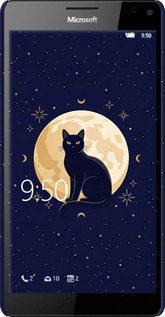 3D пластиковый глянцевый чехол Cute Cat Celestial/Witchy для Microsoft Lumia 950 XL Dual Sim - 6787c-407 изображение 