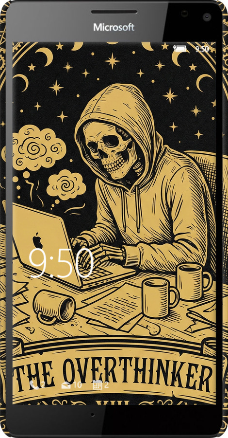 3D пластиковый глянцевый чехол The Overthinker для Microsoft Lumia 950 XL Dual Sim - 6774c-407 изображение 