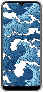Силикон с усиленными углами чехол Абстрактный рисунок морских волн для Motorola E20 - 6538sp-2509 изображение 