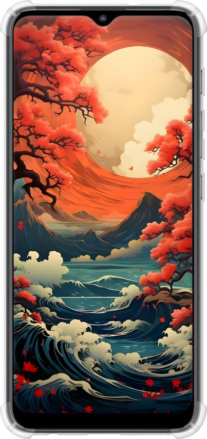 Силикон с усиленными углами чехол Природа японии для Motorola E20 - 6327sp-2509 изображение 
