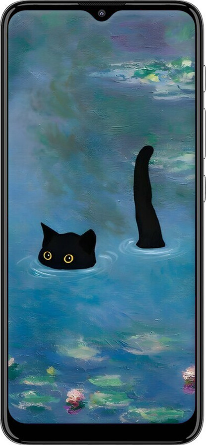 Силиконовый чехол С изображением кота и водяной лилии Monet для Motorola E20 - 6519u-2509 изображение 