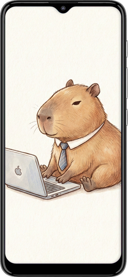 Силиконовый чехол Funny Capybara CEO Working для Motorola E20 - 6777u-2509 изображение 