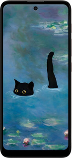 TPU чехол С изображением кота и водяной лилии Monet для Motorola E40 - 6519b-2660 изображение 