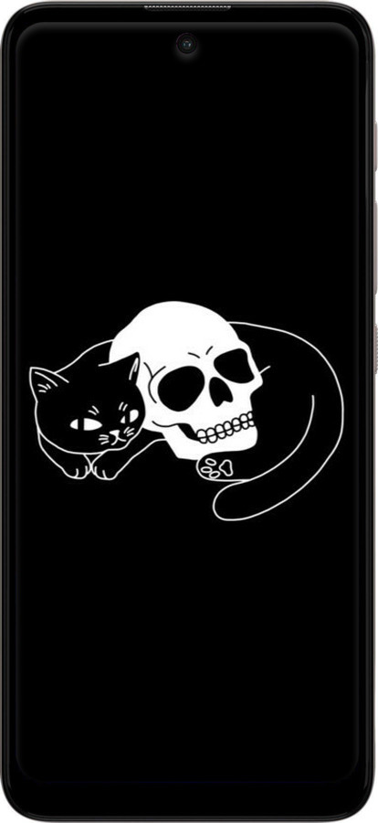 TPU чехол С изображением кота и черепа для Motorola E40 - 6491b-2660 изображение 