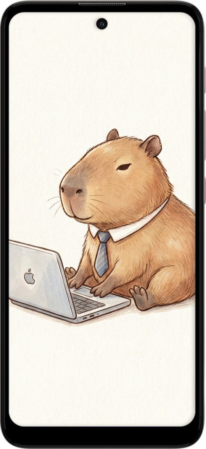 Силиконовый чехол Funny Capybara CEO Working для Motorola E40 - 6777u-2660 изображение 