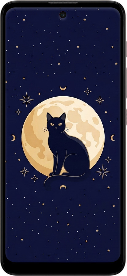 Силиконовый чехол Cute Cat Celestial/Witchy для Motorola E40 - 6787u-2660 изображение 