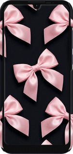 3D пластиковый матовый чехол Coquette Ribbons Dark Coquette для Motorola E6i - 6767m-2355 изображение 