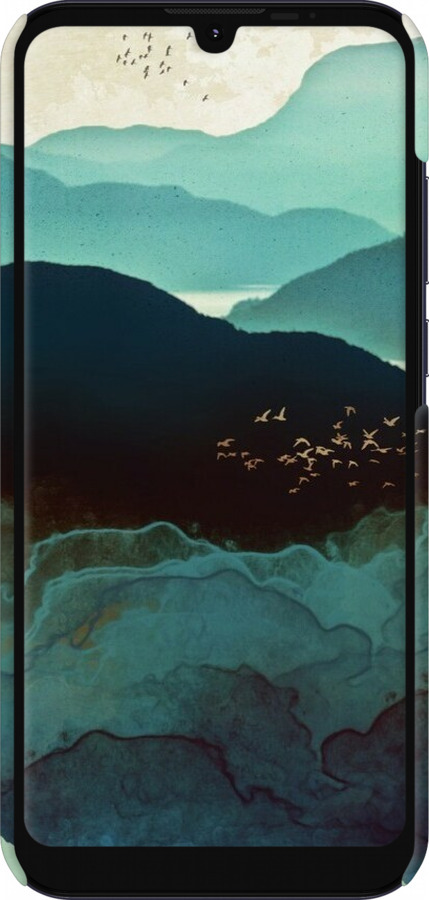 3D пластиковый матовый чехол С изображением гор Индиго для Motorola E6i - 6484m-2355 изображение 