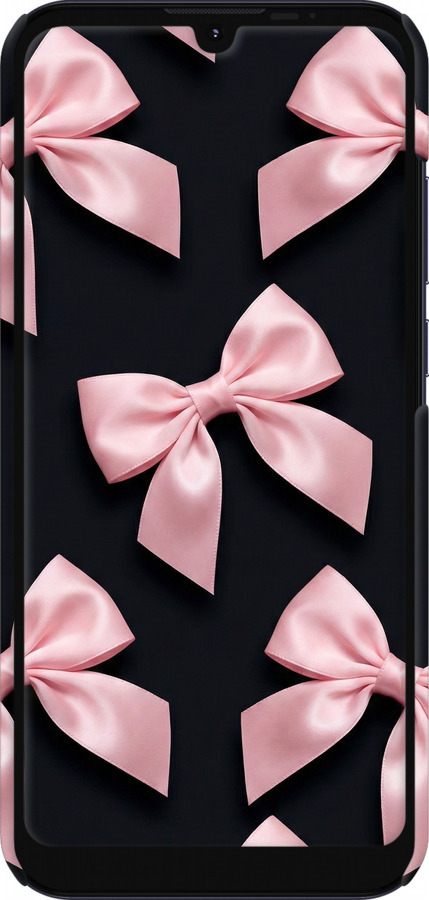 3D пластиковый матовый чехол Coquette Ribbons Dark Coquette для Motorola E6i - 6767m-2355 изображение 