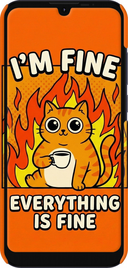 3D пластиковый матовый чехол Funny Cat для Motorola E6s - 6786m-2001 изображение 