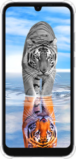 Силикон с усиленными углами чехол Тигр для Motorola E6i - 6016sp-2355 изображение 
