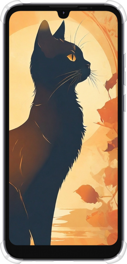 Силіконовий протиударний с посиленими кутами чехол Чорна кішка v2 для Motorola E6i - 5830sp-2355 изображение 