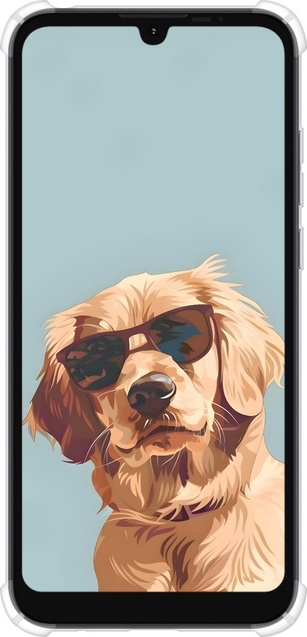Силикон с усиленными углами чехол Пес в очках для Motorola E6i - 6381sp-2355 изображение 