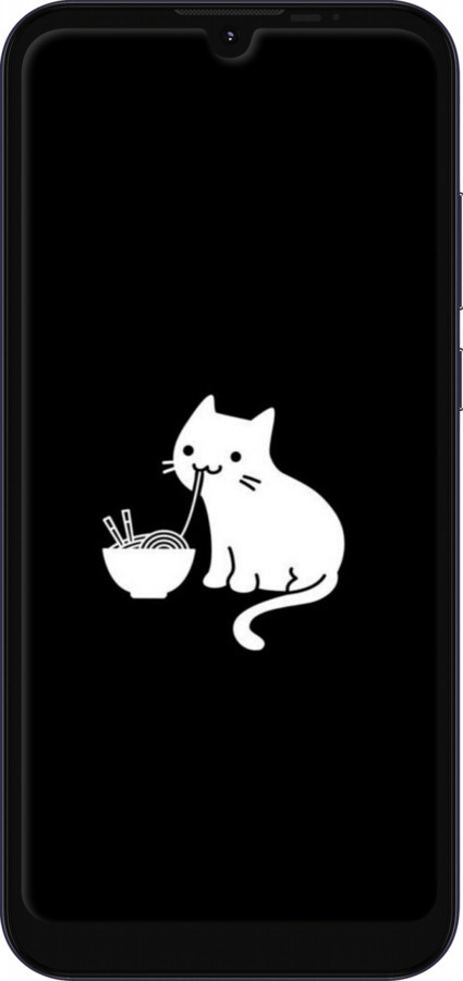 Силиконовый чехол С милым котом на черном фоне для Motorola E6i - 6528u-2355 изображение 