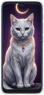 Силіконовий протиударний с посиленими кутами чехол Mystic White Cat Gothic Dark Purple Gold для Motorola E7 Power - 6805sp-2284 изображение 