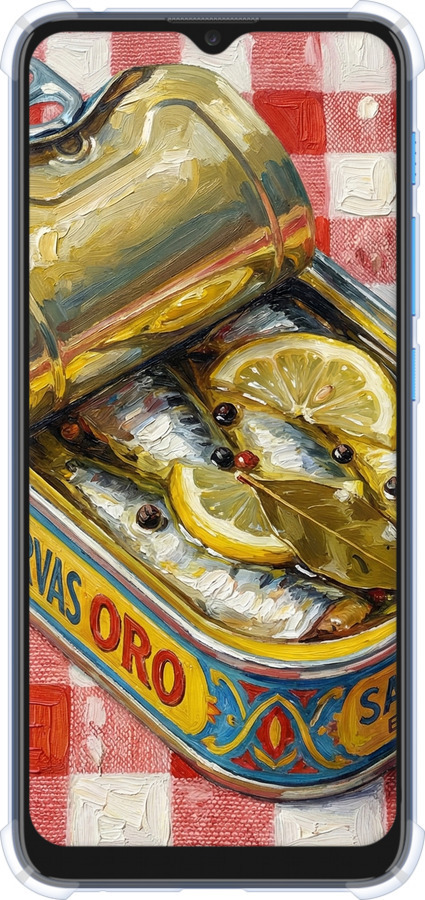 Силикон с усиленными углами чехол Vintage Sardine Tin Phone для Motorola E7 Power - 6772sp-2284 изображение 