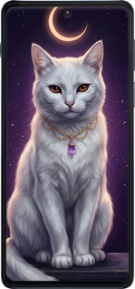 Силиконовый чехол Mystic White Cat Gothic Dark Purple Gold для Motorola Edge 20 Pro - 6805u-2662 изображение 