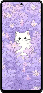 Силиконовый чехол Котик в цветах для Motorola Edge 20 - 6390u-2497 изображение 