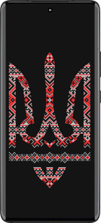 Силиконовый чехол Герб - вышиванка на черном фоне для Motorola Edge 30 Fusion 5G - 1196u-3198 изображение 