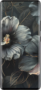 Силиконовый чехол Черные цветы для Motorola Edge 30 Fusion 5G - 6031u-3198 изображение 