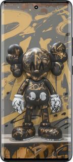 Силиконовый чехол Bronze kaws для Motorola Edge 30 Fusion 5G - 6097u-3198 изображение 