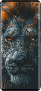 Силиконовый чехол Пламенный лев для Motorola Edge 30 Fusion 5G - 6153u-3198 изображение 