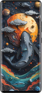 Силиконовый чехол Кит в космосе для Motorola Edge 30 Fusion 5G - 6328u-3198 изображение 