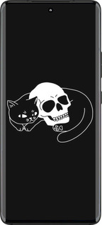 Силиконовый чехол С изображением кота и черепа для Motorola Edge 30 Fusion 5G - 6491u-3198 изображение 