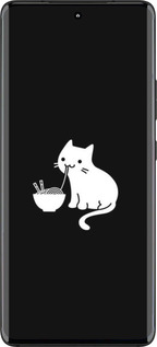 Силиконовый чехол С милым котом на черном фоне для Motorola Edge 30 Fusion 5G - 6528u-3198 изображение 
