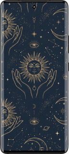 Силиконовый чехол Celestial Harmony: Sun & Moon Gold Mystic Pattern для Motorola Edge 30 Fusion 5G - 6778u-3198 изображение 