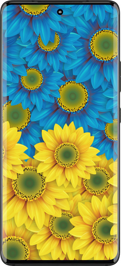 Силиконовый чехол Жёлто-голубые цветы для Motorola Edge 30 Fusion 5G - 1048u-3198 изображение 