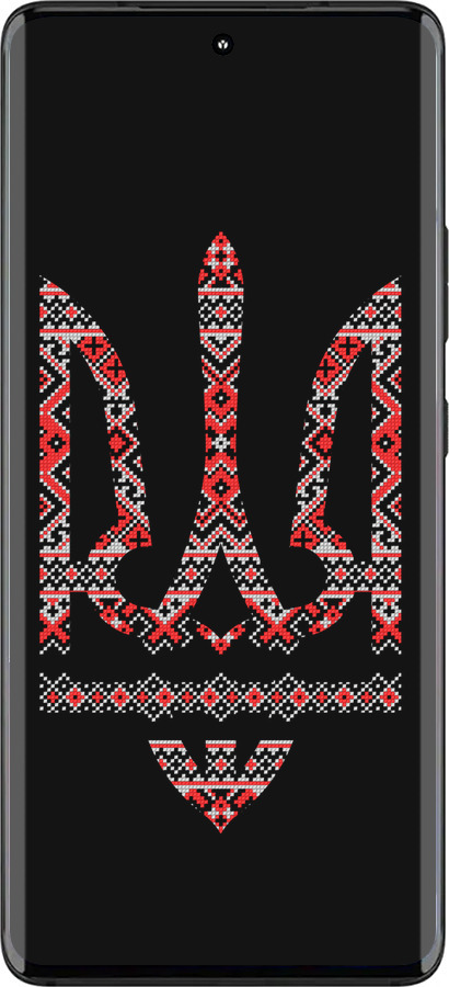 Силиконовый чехол Герб - вышиванка на черном фоне для Motorola Edge 30 Fusion 5G - 1196u-3198 изображение 