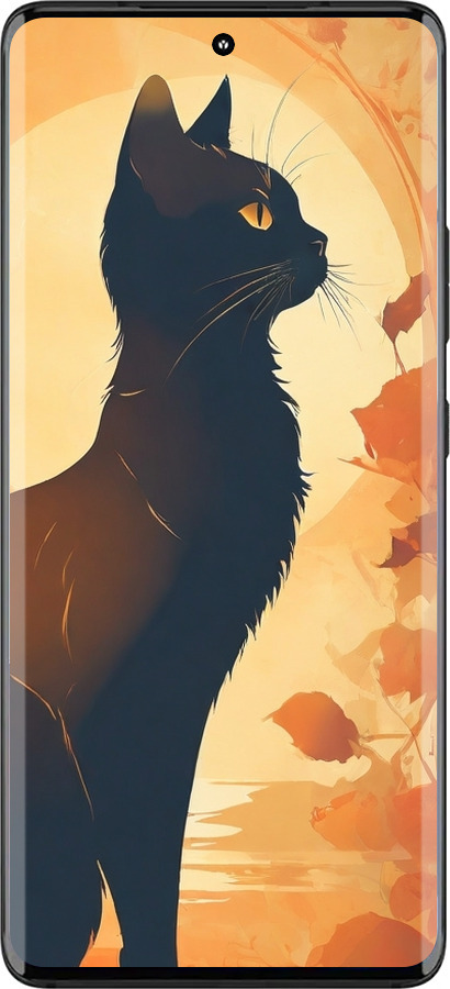 Силиконовый чехол Черная кошка v2 для Motorola Edge 30 Fusion 5G - 5830u-3198 изображение 