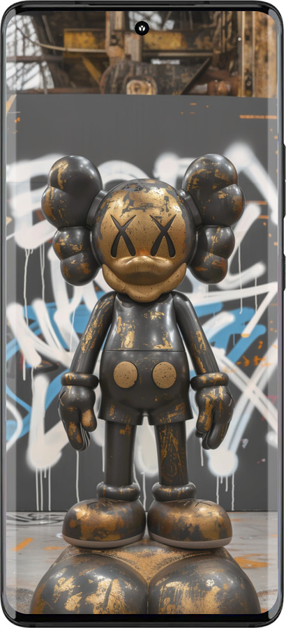Силиконовый чехол Bronze kaws v3 для Motorola Edge 30 Fusion 5G - 6099u-3198 изображение 