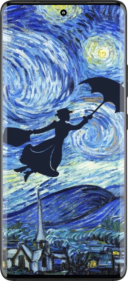 Силіконовий чехол Із зображенням Мері Поппінс «Зоряна ніч» для Motorola Edge 30 Fusion 5G - 6487u-3198 изображение 