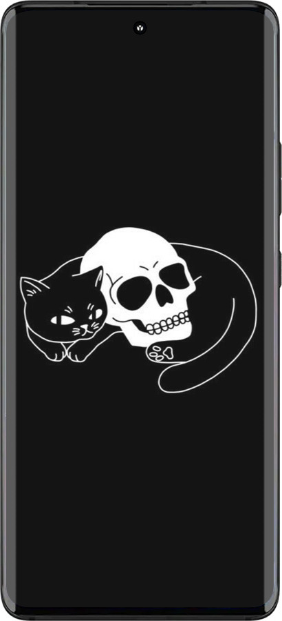 Силиконовый чехол С изображением кота и черепа для Motorola Edge 30 Fusion 5G - 6491u-3198 изображение 